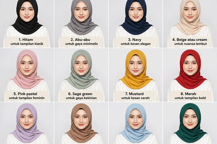 Bingung baju putih cocok dengan jilbab warna apa? Ini 12 kombinasi terbaik, dari netral hingga bold, biar tampilan makin stylish. (freepik)
