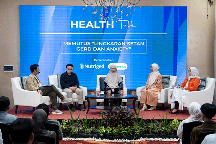 Gelaran Health Talk bertajuk Memutus Lingkaran Setan GERD dan Anxiety yang digelar di The Mirah Hotel Bogor, Sabtu (18/4/2026), memperkenalkan Protokol 5R. (Istimewa)