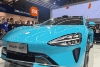 Xiaomi pamer mobil listrik Xiaomi SU7 di MWC 2024. Liputan6.com/Iskandar