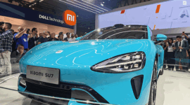 Xiaomi pamer mobil listrik Xiaomi SU7 di MWC 2024. Liputan6.com/Iskandar