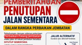 Dinas Perhubungan Kota Sungai Penuh menutup sementara Jembatan Kerinduan mulai 14 Juni 2026( poto : istimewa )