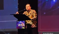 Direktur Jenderal Ekosistem Digital Kemkomdigi Edwin Hidayat Abdullah saat menyampaikan pidato sambutan, Selasa (23/6/2026). ( poto : ANTARA )