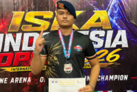 Bharada Billy Van Aziz Boston sukses membawa pulang medali perak pada ajang ISKA Indonesia Open Tournament 2026.( poto : istimewa )