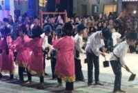 Salah satu pertujukan Tari Cangkul yang di persembahkan oleh anak-anak Luhah Rio Mendiho, 27/6/2027.