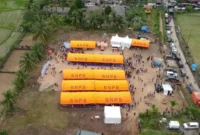 Pembangunan hunian sementara (huntara) untuk korban bencana yang rumahnya rusak parah dan tidak bisa ditinggali di Padang Pariaman. ( poto : padangkita.com )