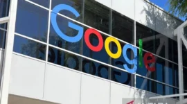 Logo Google yang terpasang di Silicon Valley, San Francisco, Amerika Serika.( Ilustrasi  poto : ANTARA )