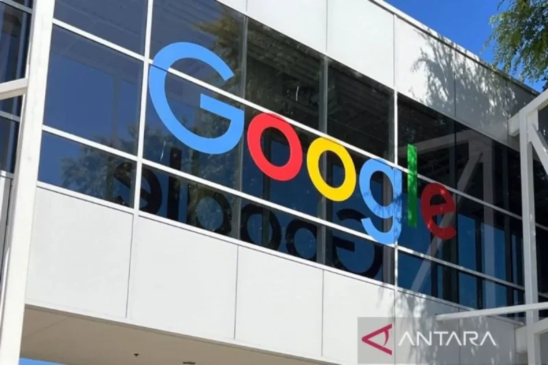 Logo Google yang terpasang di Silicon Valley, San Francisco, Amerika Serika.( Ilustrasi  poto : ANTARA )