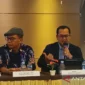 Wakil Ketua Bidang Ketenagakerjaan, Dewan Pimpinan Nasional (DPN) Apindo Darwoto memberi keterangan kepada media di Jakarta, Selasa (23/6/2026).( poto : ANTARA )