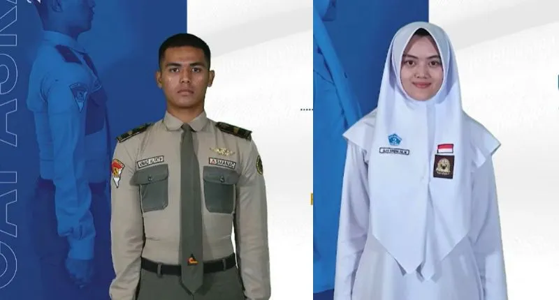 Ahmad Alfatih dari SMAN Agam Cendekia, Kabupaten Agam, dan Ulya Kirena Halim dari SMAN 2 Kota Padang Panjang.( poto : padangkita.com )