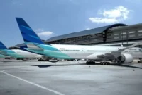 Deretan pesawat milik maskapai penerbangan Garuda Indonesia. ( poto : padangkita.com )