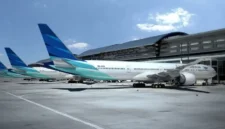 Deretan pesawat milik maskapai penerbangan Garuda Indonesia. ( poto : padangkita.com )