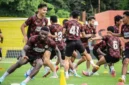 Pemain Semen Padang FC saat sesi latihan beberapa waktu lalu( poto : langgam.id )