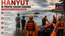 Tim SAR dari Unit Siaga SAR Agam melakukan operasi pencarian terhadap remaja asal Pekanbaru yang dilaporkan hanyut di Pantai Gasan Gadang, Kabupaten Padang Pariaman, Sabtu (27/6/2026). ( ilustrasi : AI)