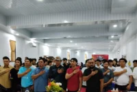 Kapolres Dharmasraya AKBP Kartyana Widyarso Wardoyo Putro membuka Turnamen E-Sport Kapolri Cup.( poto : padek.jawapos.com )