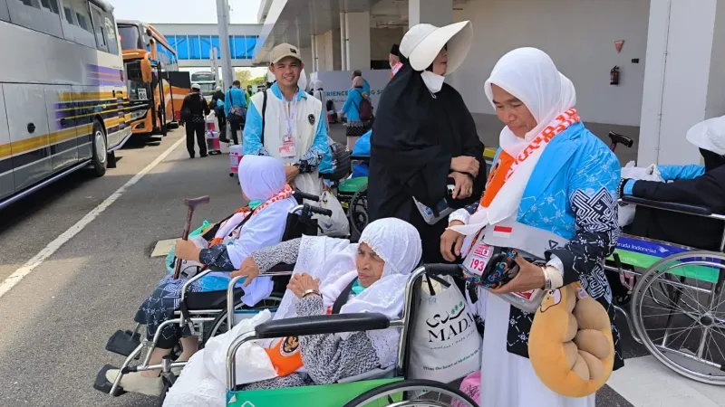 Proses pemulangan jemaah haji Padang 2026.( poto : langgam.id )