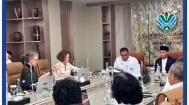 Wali Kota Sungai Penuh Alfin, S.H. bersama Gubernur Jambi Dr. H. Al Haris menggelar audiensi langsung dengan Kementerian Lingkungan Hidup/Badan Pengendalian Lingkungan Hidup (BPLH) Republik Indonesia di Jakarta pada Senin (20/7/2026).(poto: prokopim Sungai Penuh).