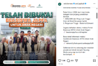 Poster pembukaan pendaftaran beasiswa JAPFA 2026.(poto: kompas.com).