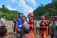 Balita hilang Muara Simatalu masih dicari Tim SAR Gabungan.( poto : langgam.id)