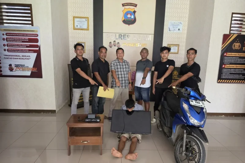 Tim Opsnal Satreskrim Polres Agam menangkap pelaku pencurian di rumah kosong.( poto : ANTARA).