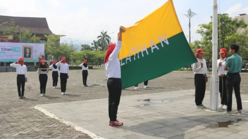Pasukan Pengibar Bendera Pusaka (Paskibraka) Kota Padang matangkan Persiapan jelang Upacara Peringatan Gugurnya Bagindo Aziz Chan.(poto: padangkita.com).