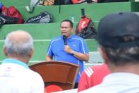 Wako Pariaman, Sumbar Yota Balad saat membuka Pertandingan Tenis Eksekutif Kota Pariaman 2026 di Pariaman. (poto: radarsumbar.com).