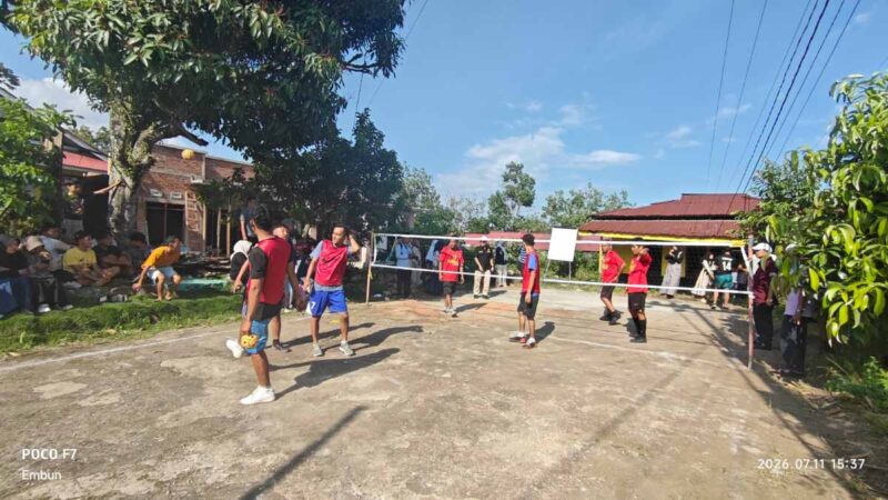Nagari Gurun di Kecamatan Sungai Tarab, Kabupaten Tanah Datar, sukses menggelar turnamen sepak takraw pada Sabtu (11/7/2026).(poto: radarsumbar.com).