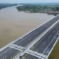 Jembatan Musi V merupakan jembatan bertipe Balanced Cantilever Concrete Box Girder dengan panjang bentang 380 meter.(poto: padangkita.com).