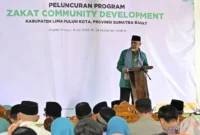 Gubernur Sumatera Barat (Sumbar), Mahyeldi Ansharullah meluncurkan Program Zakat Community Development (ZCD).(poto: padangkita.com).