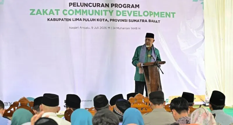 Gubernur Sumatera Barat (Sumbar), Mahyeldi Ansharullah meluncurkan Program Zakat Community Development (ZCD).(poto: padangkita.com).