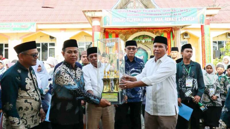 Berdasarkan keputusan resmi dari Dewan Hakim, Desa Naras Hilir sukses mengukuhkan diri sebagai juara umum dalam gelaran MTQ Pariaman Utara 2026.(poto: radarsumbar.com)