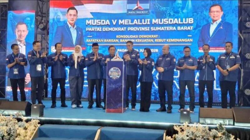 Dewan Pimpinan Daerah (DPD) Partai Demokrat Sumatera Barat menggelar agenda Musdalub Demokrat Sumatera Barat pada Jumat (24/7/2026).(poto: radarsumbar.com).
