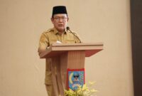 Wali Kota Payakumbuh Zulmaeta menyampaikan sambutan pada pelaksanaan Monitoring Implementasi Indikator Kabupaten/Kota Ber-Aksi.( poto: koranpadang.com).