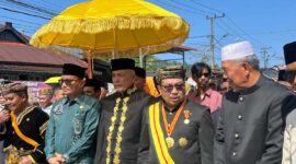 Penobatan Rajo Adat Aia Bangih di Rumah Gadang Rajo Aia Bangih, Kabupaten Pasaman Barat, Kamis (16/7/2026).(poto: radarsumbar.com).