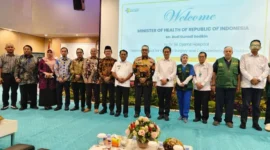 Arry Yuswandi bersama Menteri Kesehatan (Menkes), Budi Gunadi Sadikin dan pejabat terkait dalam acara pembukaan kegiatan Proctorship Kasus Kardiovaskular Pediatrik di RSUP Dr. M. Djamil Padang, Kamis (30/7/2026).(poto: padangkita.com).
