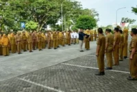 ASN Pemko Padang saat mengikuti apel. ( poto : padangkita.com )
