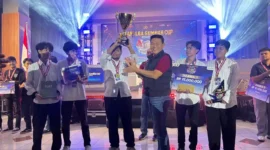 Kapolda Sumbar Cup Road to Kapolri Cup usai menundukkan KK CLAN dari Polres Pesisir Selatan dengan skor meyakinkan 3-0 pada partai final yang berlangsung di Youth Center Padang, Rabu (15/7/2026). (poto: kabarsumbar.com).