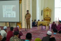 Wali Kota Padang Fadly Amran menghadiri Tabligh Akbar dan Tasyakuran Jamaah Haji Kota Padang Tahun 2026, yang diadakan oleh Kantor Kementerian Haji dan Umrah Kota Padang.(poto: padangkita.com).