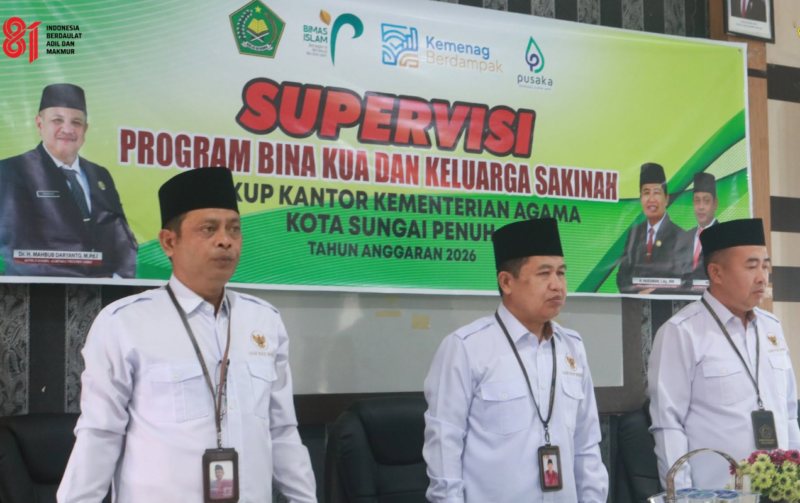 Kantor Kementerian Agama Kota Sungai Penuh menggelar kegiatan Supervisi Bina KUA dan Keluarga Sakinah.(poto: istimewa).