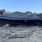Salah satu rumah warga di Desa Lenda, Kecamatan Cibal Barat, Kabupaten Manggarai hancur akibat gempa bermagnitudo 7,7 yang mengguncang NTT, Sabtu 15 Agustus 2026 pagi.(poto: istimewa).