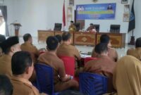 Wakil Bupati Merangin A. Khafidh memimpin rapat evaluasi LPPK Merangin 2026 di Ruang Aula Lantai 4 Kantor Bupati Merangin pada Senin (24/8).(poto: kominfo).