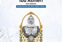 Ibu Asmeri mertua dari Gentar Ali Putra.(poto: istimewa).