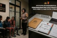 Ilustrasi Direktorat Tindak Pidana Perempuan dan Anak serta Pidana Perdagangan Orang Bareskrim Polri membongkar kasus kekerasan seksual atlet panjat tebing.(poto: AI).