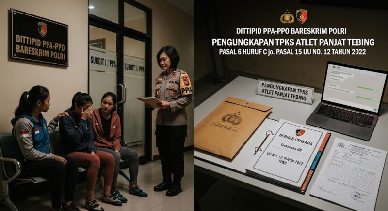 Ilustrasi Direktorat Tindak Pidana Perempuan dan Anak serta Pidana Perdagangan Orang Bareskrim Polri membongkar kasus kekerasan seksual atlet panjat tebing.(poto: AI).