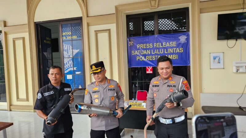 Polresta Jambi menyita 150 sepeda motor balap liar dan knalpot brong sepanjang Agustus 2026.(poto: jambilink.id).