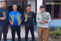 PT Perkebunan Nusantara IV Regional IV Jambi-Sumbar Kebun Lagan menyalurkan 1.500 bibit nanas kepada warga Tanjung Jabung Timur.(poto: seriusnews.id).