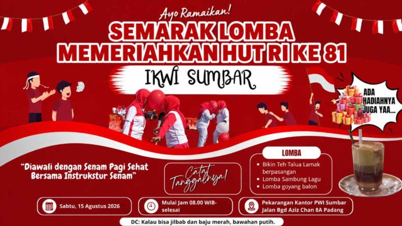 IKWI Sumbar menggelar lomba menarik memperingati HUT ke-81 Kemerdekaan RI untuk mempererat silaturahmi.(poto: radarsumbar.com).