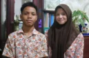 Dua atlet pelajar dari SMP Negeri 25 Padang, Veodri Ugraha Marvi dan Cinta Early.(poto: padangkita.com).