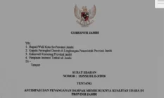 Gubernur Al Haris Menerbitkan Instruksi Darurat Penanganan Kualitas Udara Buruk Jambi