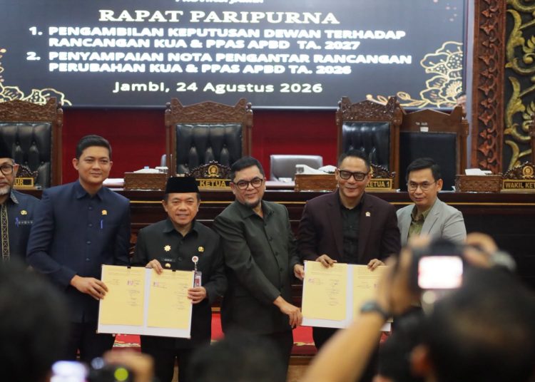 DPRD Provinsi Jambi dan Pemerintah Provinsi Jambi resmi menyepakati rancangan KUA PPAS APBD Jambi Tahun Anggaran 2027.(poto: jambiday.com).