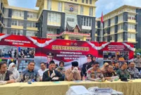 Konferensi pers pemusnahan barang bukti narkotika di Mapolda Sumbar, Selasa (18/8/2026).(poto: padangkita.com).